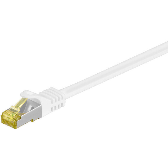 Wentronic RJ45 Patch Cord CAT 6A S/FTP (PiMF) - 500 MHz - with CAT 7 Raw Cable - white - 20m - 20 m - Cat7 - S/FTP (S-STP) - RJ-45 - RJ-45