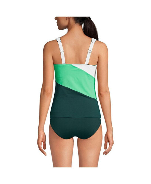 Women's DD-Cup Chlorine Resistant Square Neck Underwire Tankini Swimsuit Top