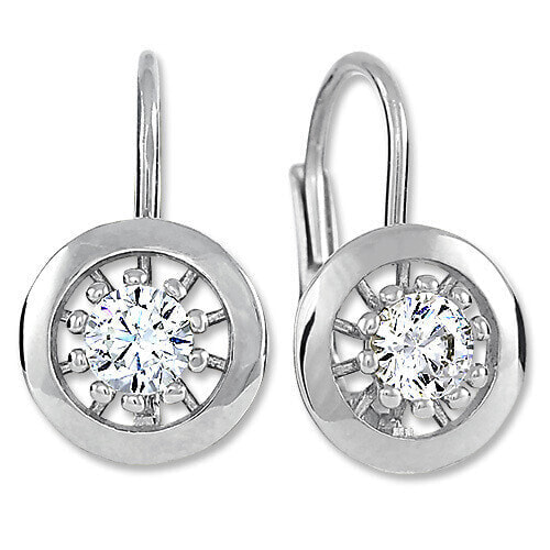 Charming silver earrings with crystals 436 001 00531 04