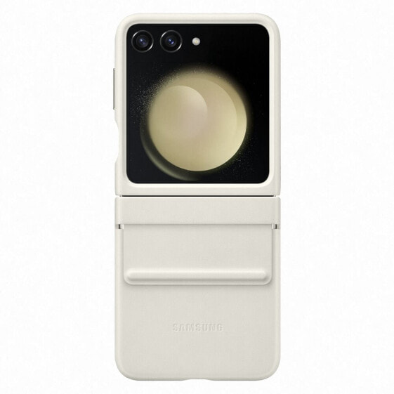 Чехол для смартфона Samsung Galaxy Z Flip 5 из эко-кожи кремовый