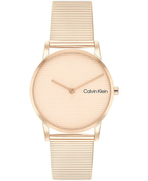 Women's CK Feel Carnation Gold-Tone Stainless Steel Mesh Watch 30mm