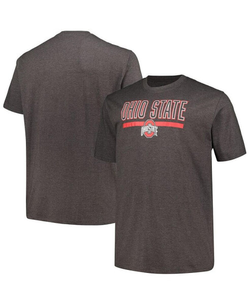 Men's Heather Charcoal Ohio State Buckeyes Big and Tall Team T-shirt