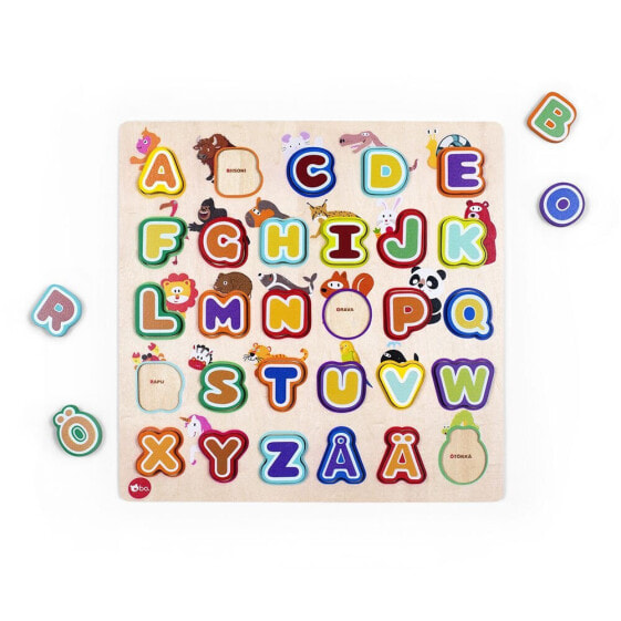 BO Educational Wooden Alphabet And Animals In Finnish Lang puzzle