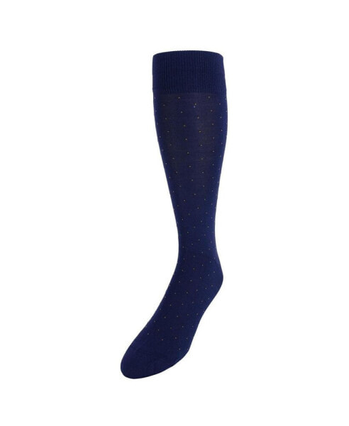 Gerald Classic Pin Dot Mercerized Cotton Mid-Calf Socks