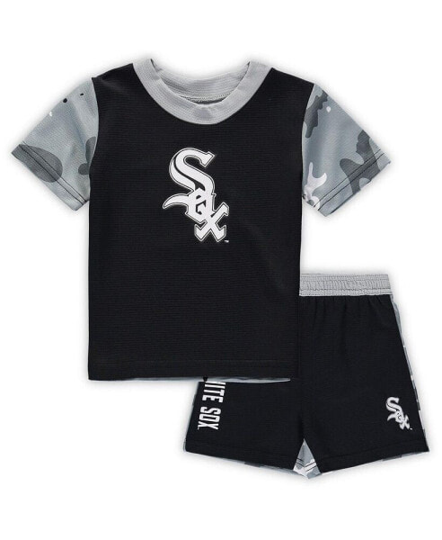 Комплект костюм для малышей OuterStuff Черный, Chicago White Sox, комбинезон и шорты