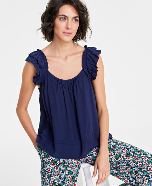 Women's Printed Ruffle-Strap Swingy Tank, Created for Macy's