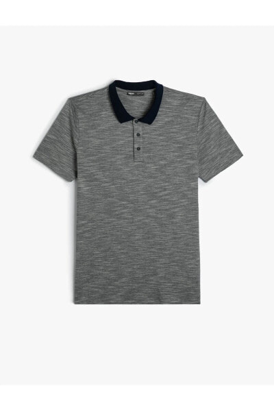 Polo Yaka Tişört Slim Fit Kısa Kollu Düğmeli