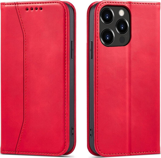 Hurtel Magnet Fancy Case etui iPhone 14 Plus pokrowiec z klapką portfel podstawka czerwone