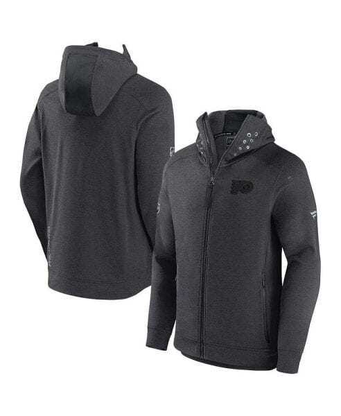 Куртка с капюшоном Fanatics мужская серого цвета Philadelphia Flyers Authentic Pro Road Tech Full-Zip Hoodie Jacket