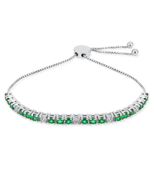 Браслет Bling Jewelry 2.2 CTW White Zircon & Green Emerald