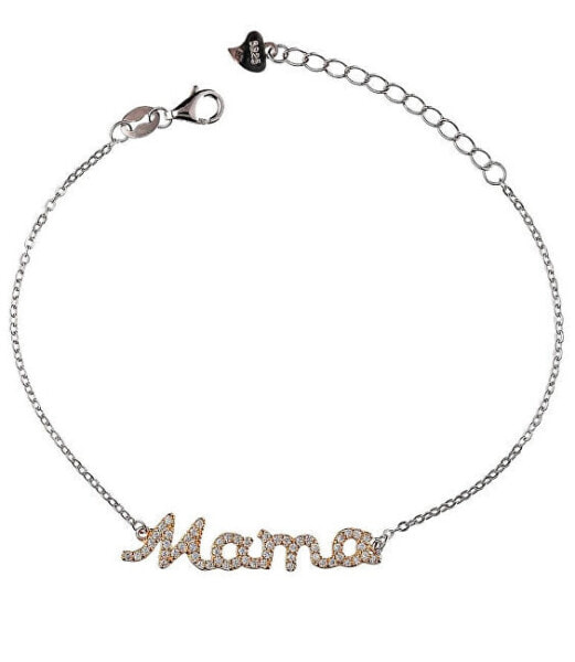 Delicate silver bicolor bracelet Mama B0000902