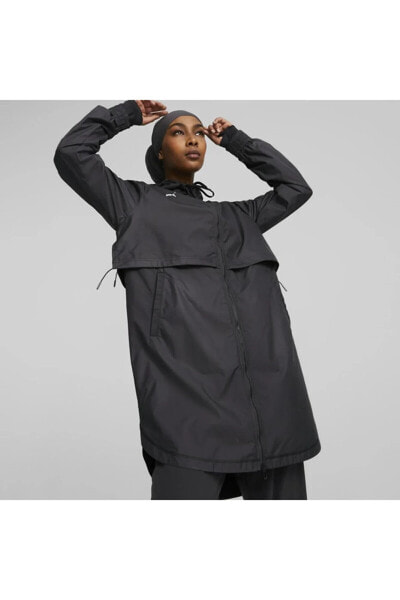 Modest Activewear Fz Rain Jacket Siyah Kadın Track Jacket