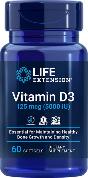 Life Extension Vitamin D3 Витамин D3 5000 МЕ 60 капсул