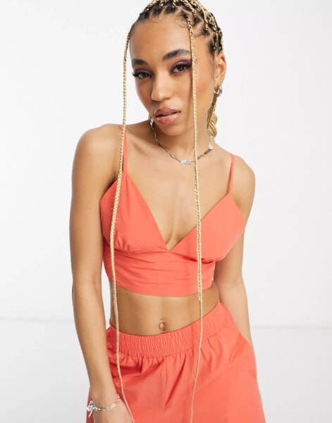 Signature 8 co-ord bralette in orange