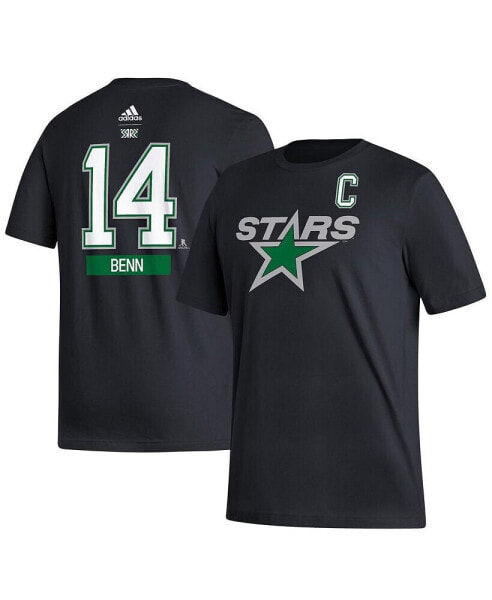 Men's Jamie Benn Black Dallas Stars Reverse Retro 2.0 Name and Number T-shirt