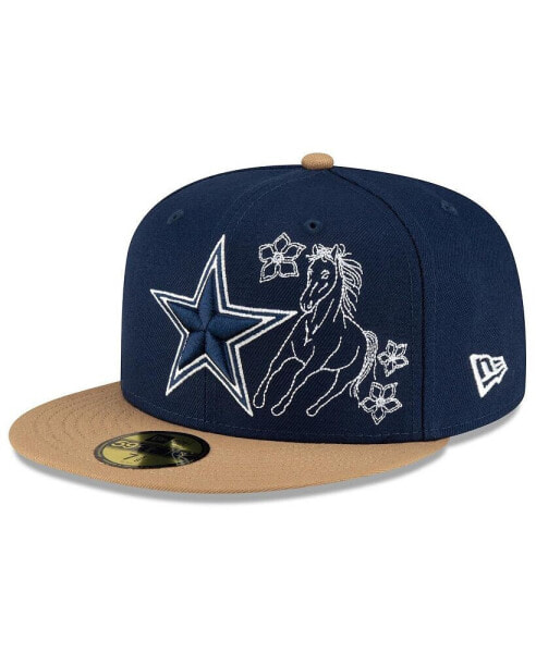 Men's Navy/Tan Dallas Cowboys Western 59FIFTY Fitted Hat