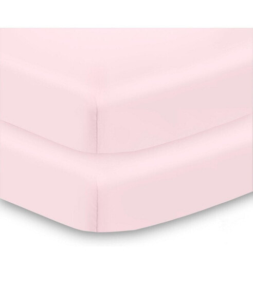 All-in-One Fitted Sheet & Waterproof Cover for 38" x 24" Mini Crib Mattress (2-Pack)