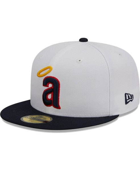 Men's White/Navy California Angels Optic 59FIFTY Fitted Hat