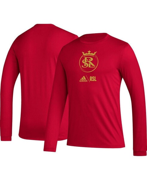 Men's Red Real Salt Lake Icon AEROREADY Long Sleeve T-shirt