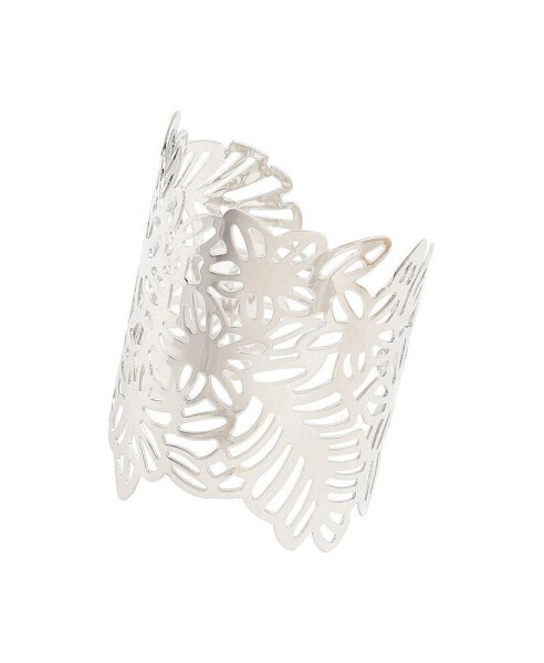 Women's Silver Floral Filigree Cuff Bracelet