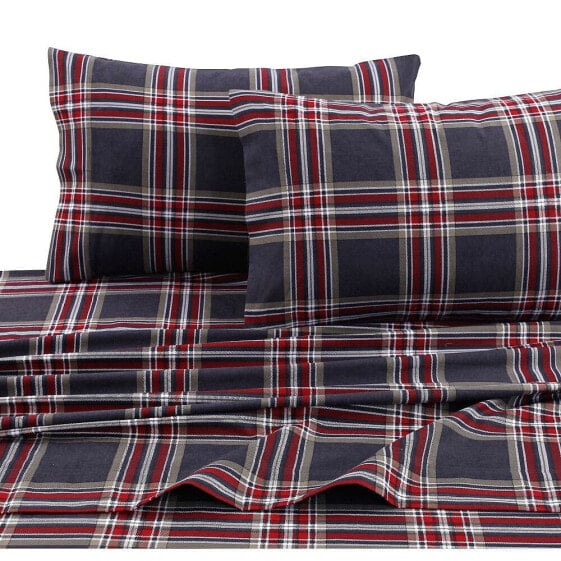 Heritage Plaid 5-ounce Flannel Printed Extra Deep Pocket Queen Sheet Set