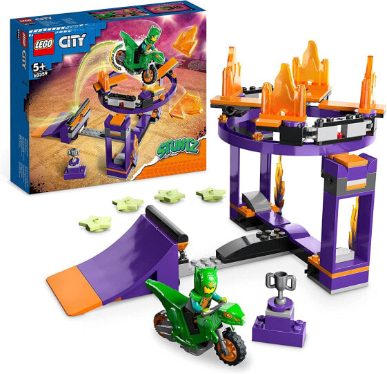 LEGO City Stuntz 60359 Dive Challenge 2-in-1 Action Set with Self-Propelled Dinosaur Motorcycle Toy and Stunt Rider, Birthday Gift for Children, Boys, Girls from 5 Years