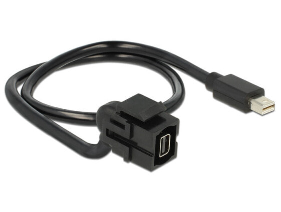 Delock 86374 - 0.5 m - Mini DisplayPort - Mini DisplayPort - Male - Female - Black