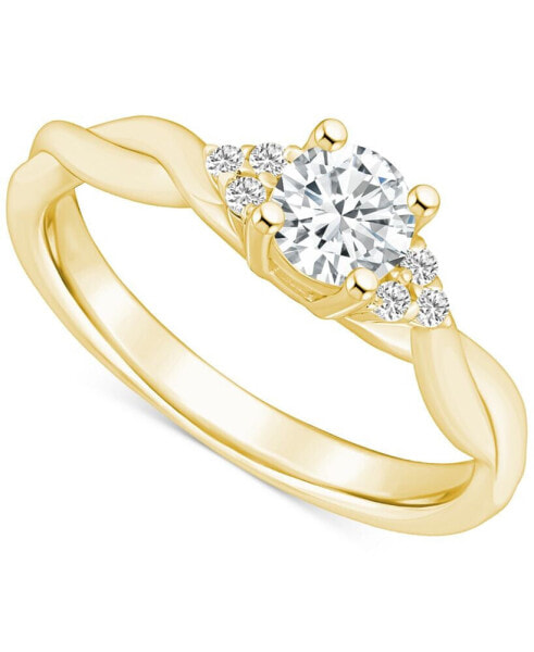 Diamond Twist Engagement Ring (1/2 ct. t.w.) in 14k White, Yellow or Rose Gold