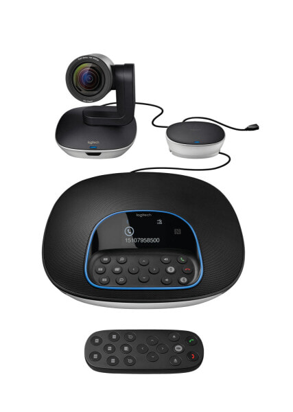 Видеоконференц-система Logitech Group, Full HD, 30 fps, 90°, 10x, Черно-серый