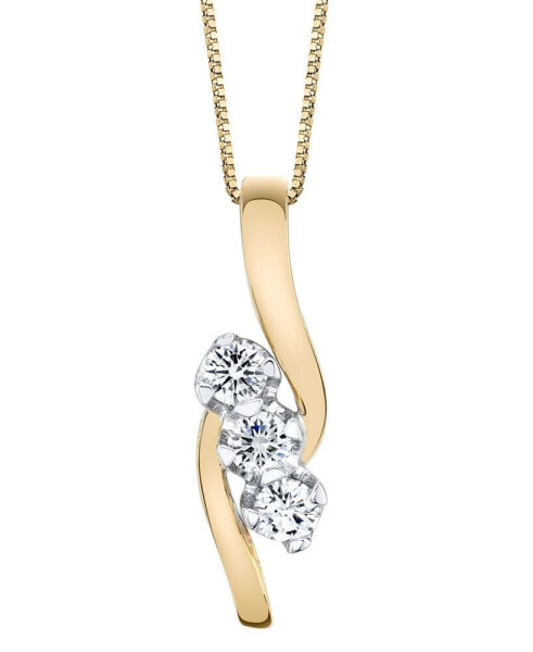 Sirena diamond (3/8 ct. t.w.) Pendant in 14k Yellow and White Gold