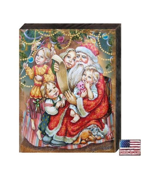 Wish List Santa by G. DeBrekht Handcrafted Wall and Home Decor