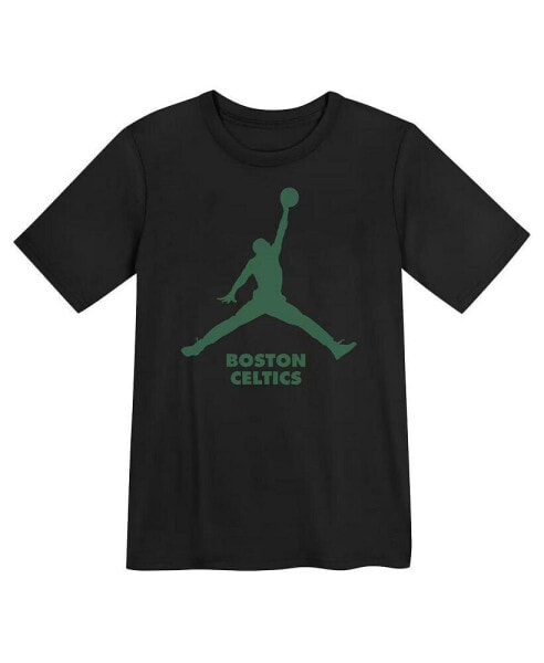 Jordan Little Girls and Boys Jordan Black Boston Celtics Essential Jumpman T-Shirt