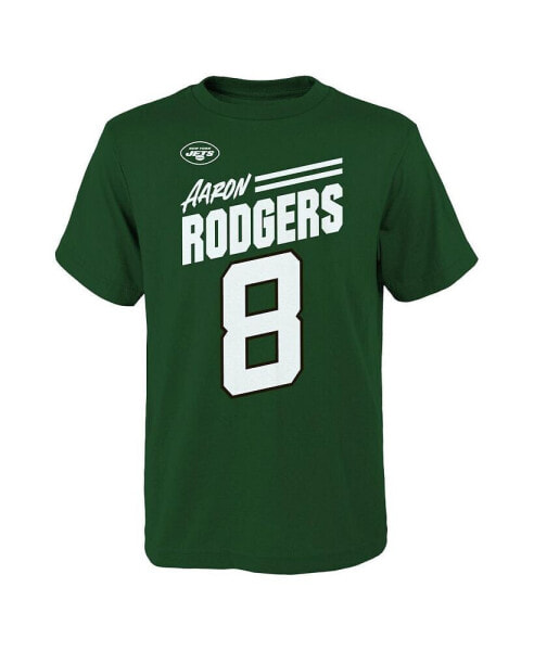 Big Boys Aaron Rodgers Green New York Jets Name and Number Tilt T-shirt