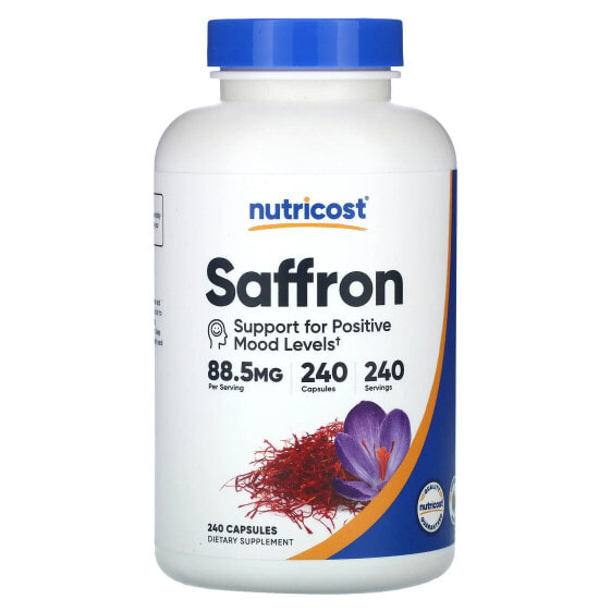 Иммунитет укрепляющие капсулы Nutricost Saffron 88,5 мг, 240 шт.