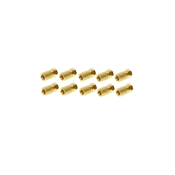 ShiverPeaks BS85012-10AG - F-type - F - Male - 7.5 mm - Gold - Gold