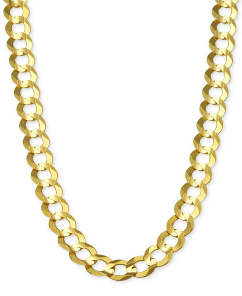 28" Open Curb Link Chain Necklace (7mm) in Solid 14k Gold