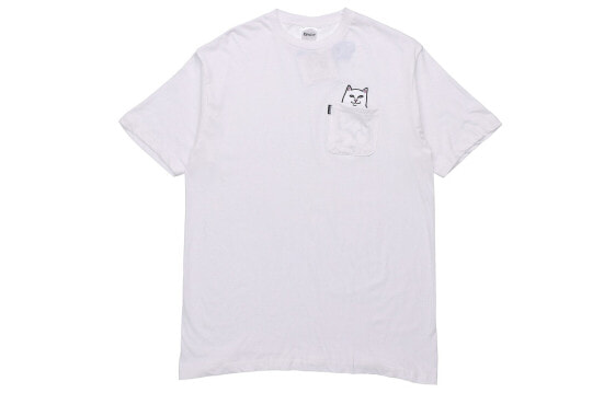 RIPNDIP 贱猫经典中指猫圆领合身直筒短袖T恤 男女同款 白色 / Футболка RIPNDIP T RIP-SS18-001-01