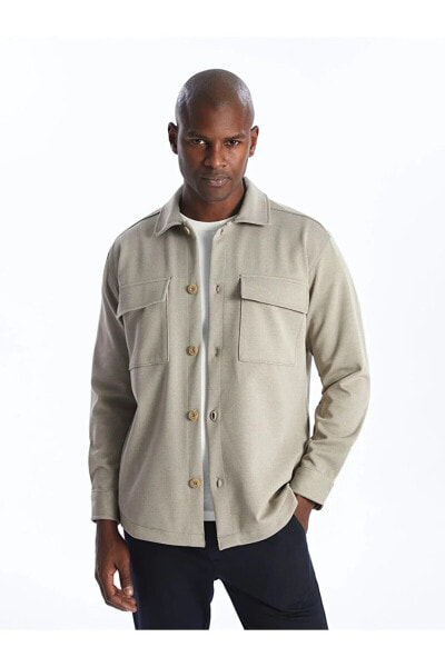 Верхняя одежда LC WAIKIKI Мужская рубашка-пиджак LCW Vision Regular Fit с длинным рукавом