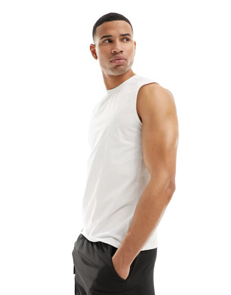 ASOS 4505 quick dry training vest with sweat wicking in bright white