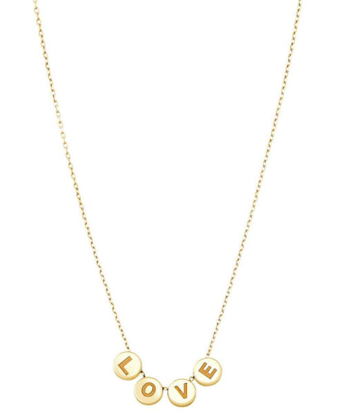 Macy's love Disc Sliding Pendant Necklace in 10k Gold, 16" + 2" extender