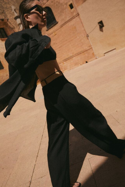 Wide Pants with Belt