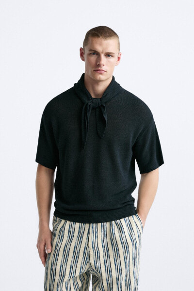 KNIT T-SHIRT WITH NECKERCHIEF