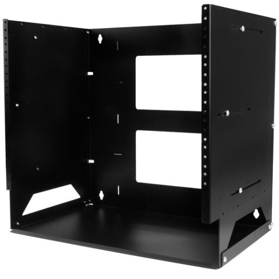 StarTech.com Wall-Mount Server Rack with Built-in Shelf - Solid Steel - 8U - Wall mounted rack - 8U - 34 kg - 11.1 kg - Black