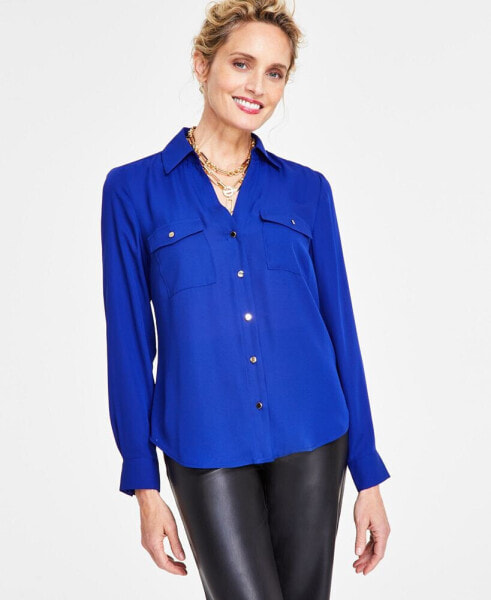 Women's Collared Button-Down Blouse, XS-3X, Created for Macy's