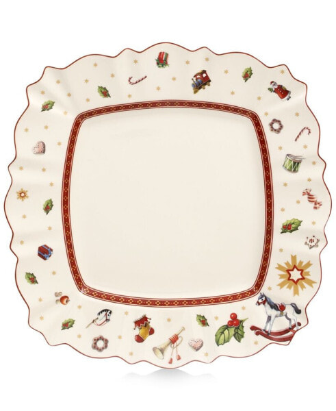 Toy's Delight Square White Dinner Plate