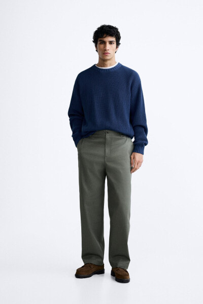 Trousers with belt loops at the waist