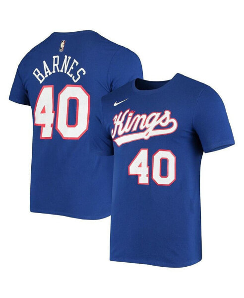 Men's Harrison Barnes Blue Sacramento Kings Hardwood Classics Name and Number Performance T-shirt