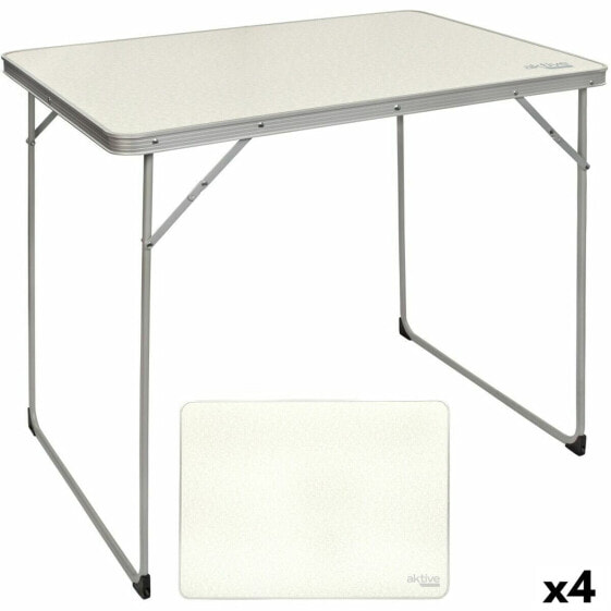 Складной стол Aktive Белый 80 x 70 x 60 см (4 штуки) для кемпинга