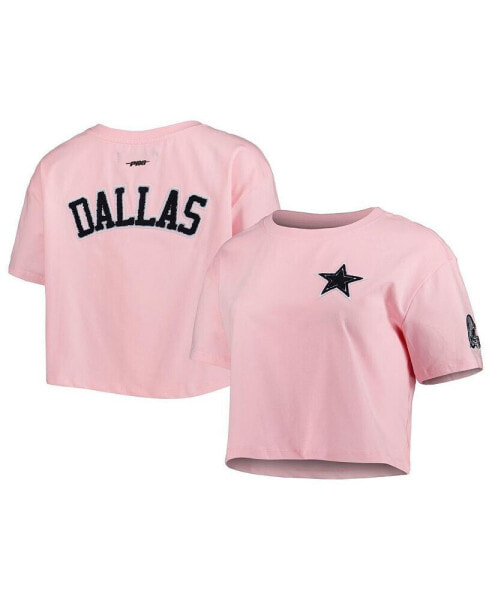 Women's Pink Dallas Cowboys Cropped Boxy T-shirt