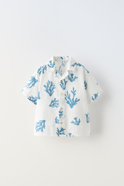 Coral print shirt